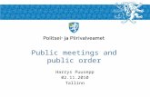 Harrys Puusepp 02.11.2010 Tallinn Public meetings and public order.