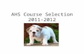 AHS Course Selection 2011-2012. Graduation Requirements Recommended High School Program 26 credits.