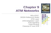 Chapter 9 ATM Networks Why ATM? BISDN Reference Model ATM Layer ATM Adaptation Layer ATM Signaling PNNI Routing Classical IP over ATM.