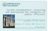 System consequences: assessing and monitoring the integrity of public officials Seminar on Integrity in Public Administration & Management of Human Capital.
