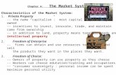Chapter 4: The Market System Characteristics of the Market System: 1. Private Property -- the name “capitalism”: most capital is privately owned -- incentives.