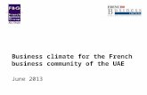 Business climate for the French business community of the UAE June 2013.