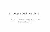 Integrated Math 3 Unit 1 Modeling Problem Situations.