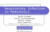 Respiratory Infection In Pediatrics Renee Freeman Laurie Streitenberger Marion Yetman Anne Augustin Members of the Pediatric Interest Group of CHICA-Canada.