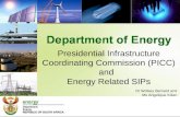 Presidential Infrastructure Coordinating Commission (PICC) and Energy Related SIPs Dr Wolsey Barnard and Ms Angelique Kilian.