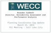 Branden Sudduth Director, Reliability Assessment and Performance Analysis Planning Coordinator Gap Update March 25, 2014 PCC Meeting – Salt Lake City.