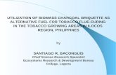 UTILIZATION OF BIOMASS CHARCOAL BRIQUETTE AS ALTERNATIVE FUEL FOR TOBACCO FLUE-CURING IN THE TOBACCO GROWING AREAS IN ILOCOS REGION, PHILIPPINES by SANTIAGO.