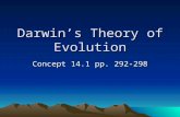 Darwin’s Theory of Evolution Concept 14.1 pp. 292-298.