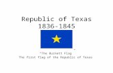 Republic of Texas 1836-1845 “The Burnett Flag” The first flag of the Republic of Texas.