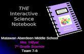 Science Notebook Matawan Aberdeen Middle School Mrs. Hillyer 7 th Grade Science Team 7-6 THE Interactive Science Notebook.