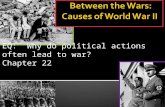EQ: Why do political actions often lead to war? Chapter 22.