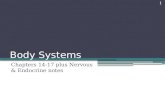 Body Systems Chapters 14-17 plus Nervous & Endocrine notes 1.