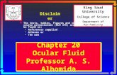 King Saud University College of Science Department of Biochemistry Disclaimer lThe texts, tables, figures and images contained in this course presentation.