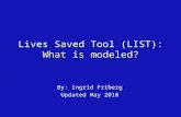 Lives Saved Tool (LIST): What is modeled? By: Ingrid Friberg Updated May 2010.