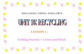 LESSON 1 : Getting Started + Listen and Read BÀI GIẢNG TIẾNG ANH LỚP 8.