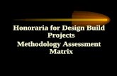 Honoraria for Design Build Projects Methodology Assessment Matrix.