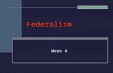 Federalism Week 4. Federalism: A Comparative Perspective Three forms of Government Organization Unitary Government Centralized, All power at the center