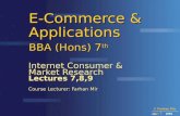 © Farhan Mir 2007 IMS E-Commerce & Applications BBA (Hons) 7 th Internet Consumer & Market Research Lectures 7,8,9 Course Lecturer: Farhan Mir.