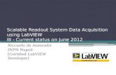 Scalable Readout System Data Acquisition using LabVIEW III - Current status on June 2012 Riccardo de Asmundis INFN Napoli [Certified LabVIEW Developer]