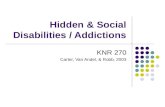 Hidden & Social Disabilities / Addictions KNR 270 Carter, Van Andel, & Robb, 2003.