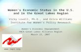Women’s Economic Status in the U.S. and in the Great Lakes Region Vicky Lovell, Ph.D., and Erica Williams Institute for Women’s Policy Research Women’s.