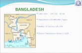 BANGLADESH Land size - 144,121 sq km Population-150,000,000 ( appx) Number of police-124,170 Police Population Ratio-1:1210.