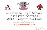 Allatoona High School Fastpitch Softball 2012 Kickoff Meeting January 25, 2012  ALLATOONA DIAMOND CLUB.