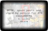 MTTR, spare parts and stand- by policy for ATB equipments R. Losito AB/ATB 23th Jan. 2008 ATC/ABOC Days 1.