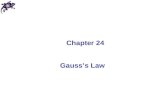 Chapter 24 Gauss’s Law. Electric Flux Electric flux is the product of the magnitude of the electric field and the surface area, A, perpendicular to the.