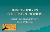 INVESTING IN STOCKS & BONDS Business Department Mrs. Pollison.