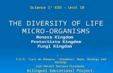 THE DIVERSITY OF LIFE MICRO-ORGANISMS Monera Kingdom Protoctista Kingdom Fungi Kingdom I.E.S. “Luis de Góngora” (Córdoba); Dept. Biology and Geology Juan.