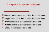 Chapter 2: Socialization  Perspectives on Socialization  Agents of Child Socialization  Processes of Socialization  Outcomes of Socialization  Adult.