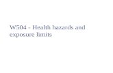 W504 - Health hazards and exposure limits. Health effects of asbestos Asbestos fibres are a particular problem because of Their size Ability to split.