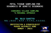 FETAL TISSUE SAMPLING FOR DIAGNOSIS OF GENETIC DISORDERS CHORIONIC VILLOUS SAMPLING “A PERSONAL APPROACH” DR. RAJU SAHETYA M.D. ; D.G.O. ; D.F.P. ; F.C.P.S.,