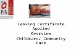 Leaving Certificate Applied Overview Childcare/ Community Care.