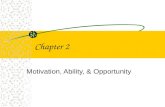 Chapter 2 Motivation, Ability, & Opportunity. Learning Objectives~ Ch. 2 1. Discuss the four types of influences that effect the consumer’s motivation.