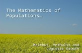 The Mathematics of Populations… …Malthus, Verhulst and Logistic Growth.