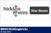 #BRICShittingbricks 26 Sept 2013 War Room. HiddenLevers War Room Open Q + A Macro Coaching Archived webinars CE Credit Idea Generation Presentation deck.