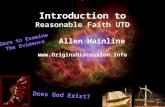 Introduction to Reasonable Faith UTD Allen Hainline .