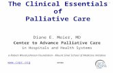 The Clinical Essentials of Palliative Care Diane E. Meier, MD Center to Advance Palliative Care in Hospitals and Health Systems a Robert Wood Johnson Foundation.