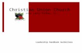 Christian Union Church Pastor Larry Tucker, Sr. Leadership Handbook Guidelines.