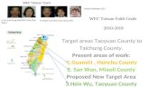 WEC Taiwan Faith Goals 2010-2018 Target areas Taoyuan County to Taichung County. Present areas of work: 1.Guanshi, Hsinchu County 2. San Wan, Miaoli County.