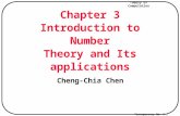 Theory of Computation Transparency No. 3-1 Chapter 3 Introduction to Number Theory and Its applications Cheng-Chia Chen.