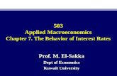 503 Applied Macroeconomics Chapter 7. The Behavior of Interest Rates Prof. M. El-Sakka Dept of Economics Kuwait University.