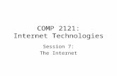 COMP 2121: Internet Technologies Session 7: The Internet.