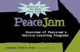 Overview of PeaceJam’s Service-Learning Programs Nominated for the Nobel Peace Prize 6 Times.