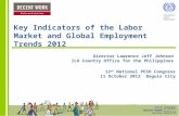 Key Indicators of the Labor Market and Global Employment Trends 2012 Director Lawrence Jeff Johnson ILO Country Office for the Philippines 12 th National.