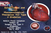 Established and Novel Pharmacological Therapies for Type 2 Diabetes McGill First Canadian Summit on Surgery for Type 2 Diabetes Montréal, Québec May 6,
