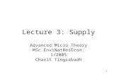 1 Lecture 3: Supply Advanced Micro Theory MSc.EnviNatResEcon. 1/2005 Charit Tingsabadh.