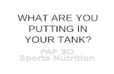 WHAT ARE YOU PUTTING IN YOUR TANK? OBJECTIVES Come away with good ideas Evaluate what you are currently putting into your body Not bore you with high.